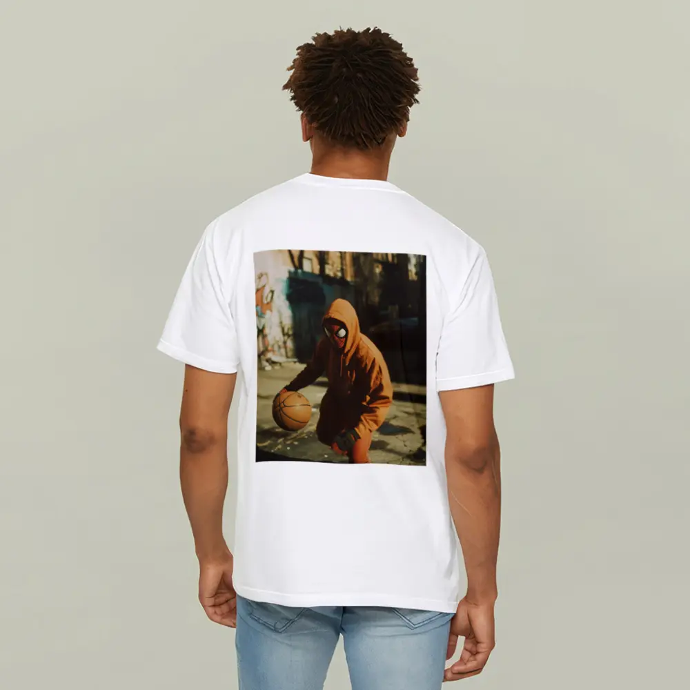 Spider-Man Dribbling Basketball On Urban Street – T-Shirts