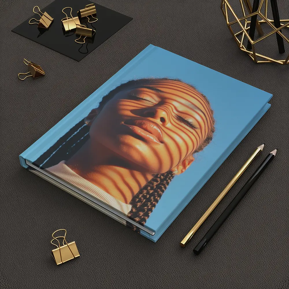 Woman With Shadow Stripes Blue Sky – Notebooks