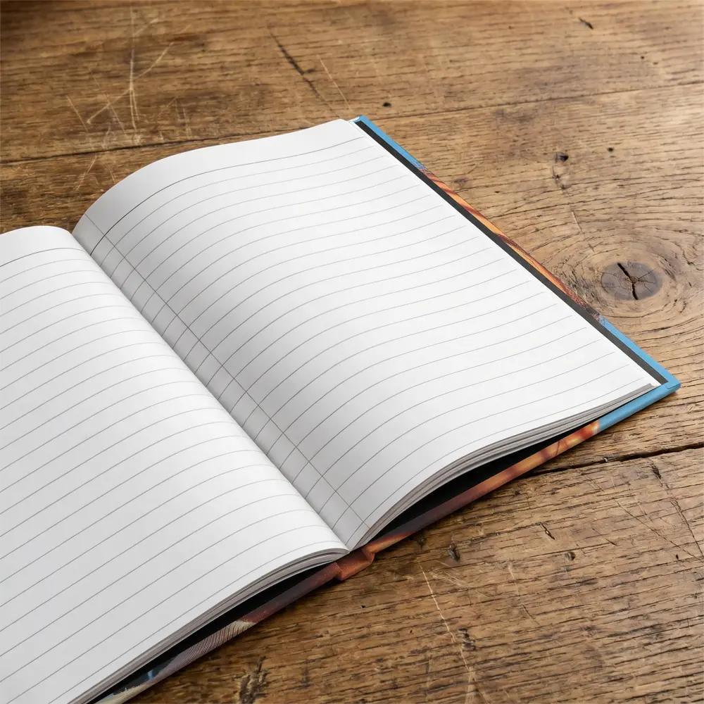 Woman With Shadow Stripes Blue Sky – Notebooks