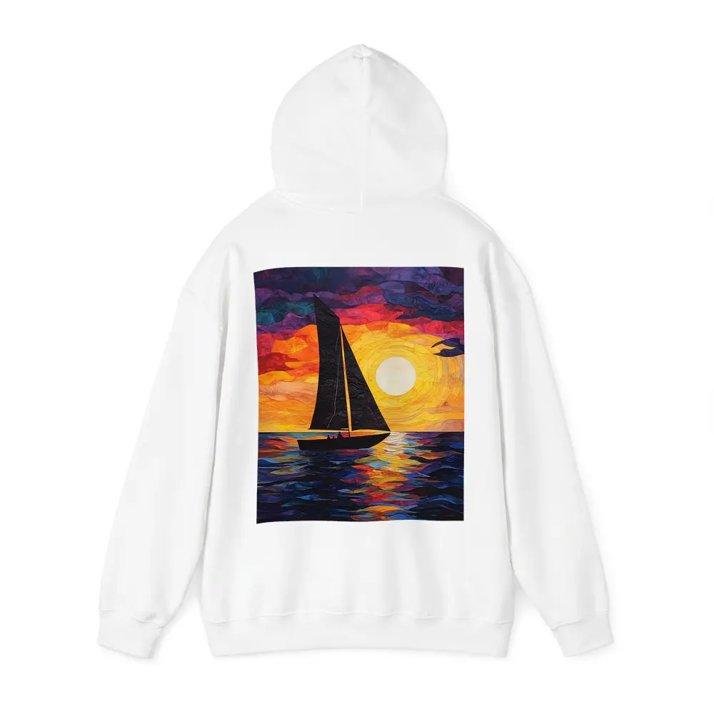 Sailboat Silhouette Collage Art Ocean Sunset – Hoodies