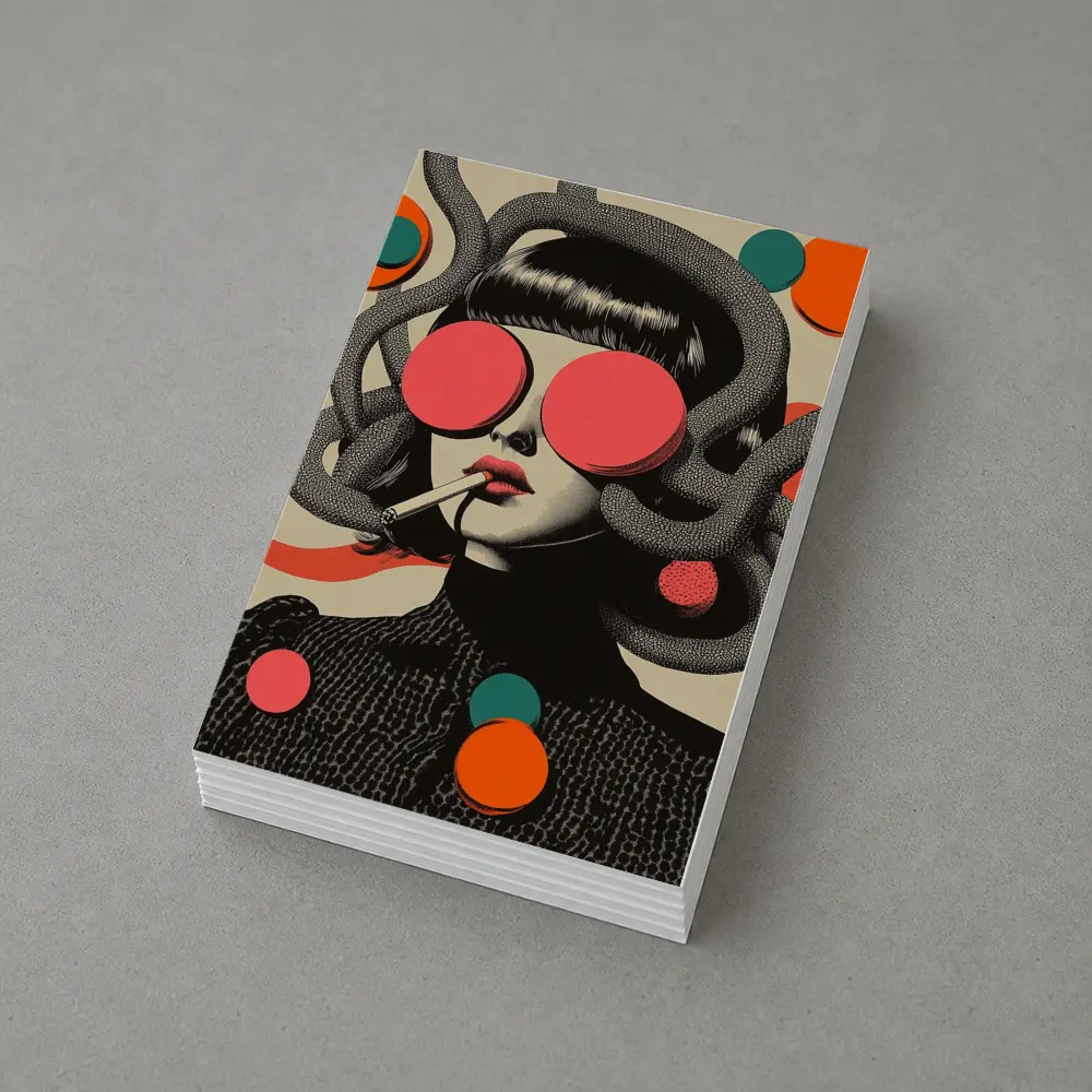 Retro Pop Art Woman Smoking Surreal Collage – Postcards