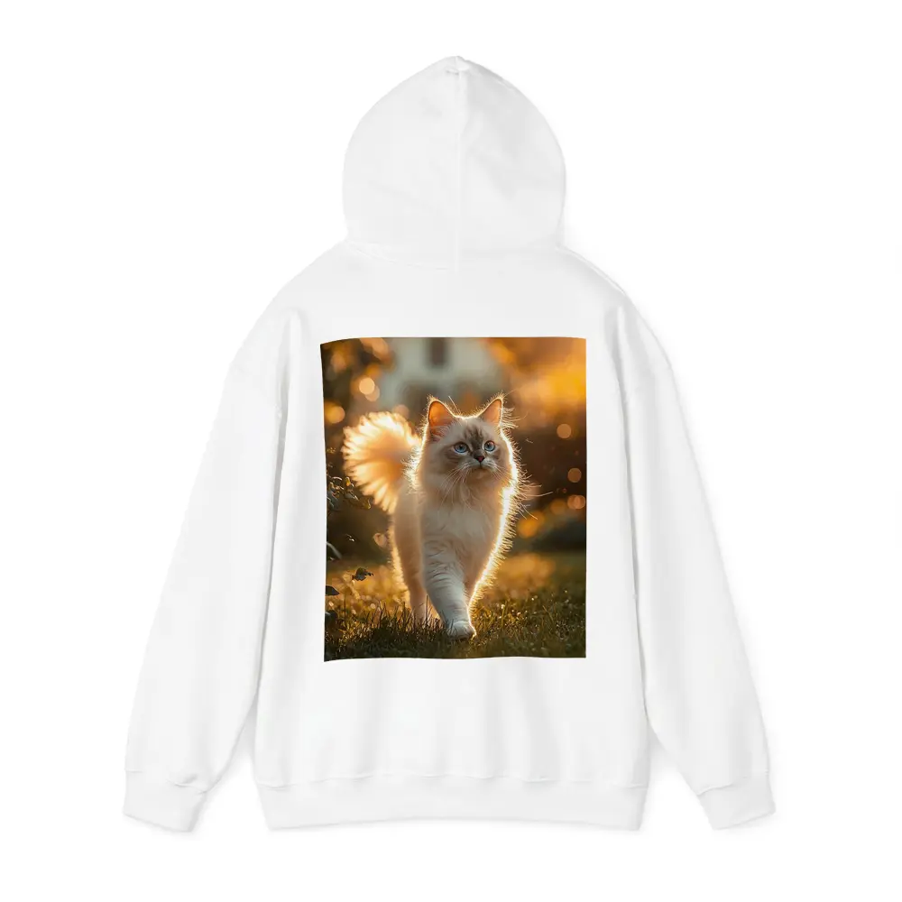 Ragdoll Cat Walking in Golden Garden – Hoodies
