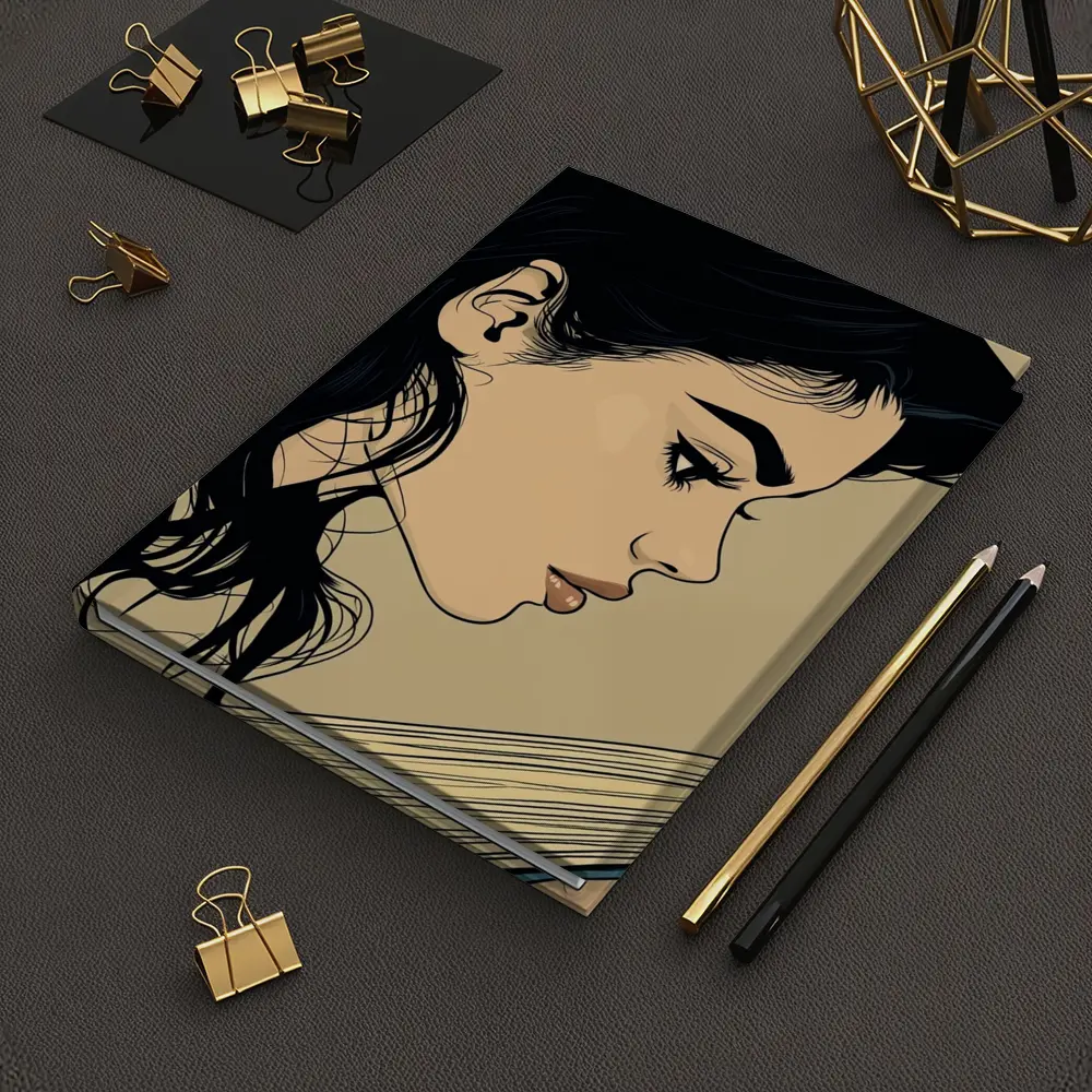Pop Art Woman Reading Book Beige Background – Notebooks