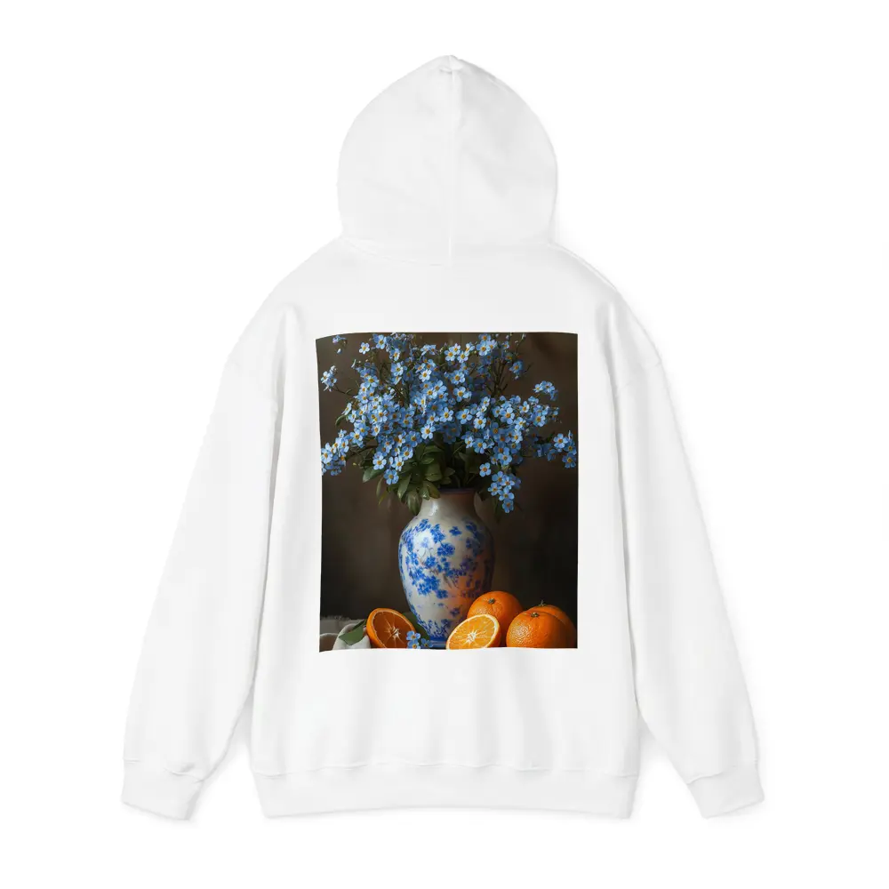 Forget Me Not Flowers Blue Vase Oranges – Hoodies