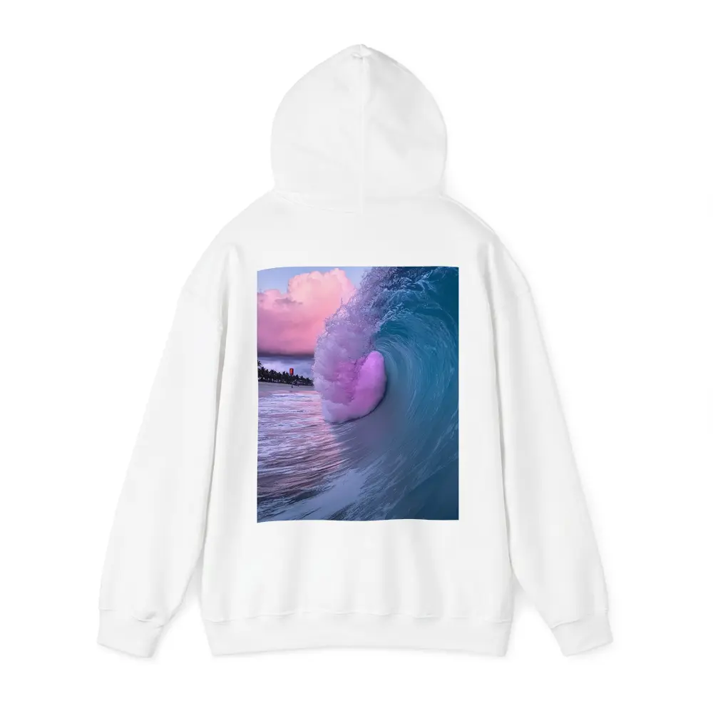 Teal Ocean Wave Pink Sunset Sky – Hoodies