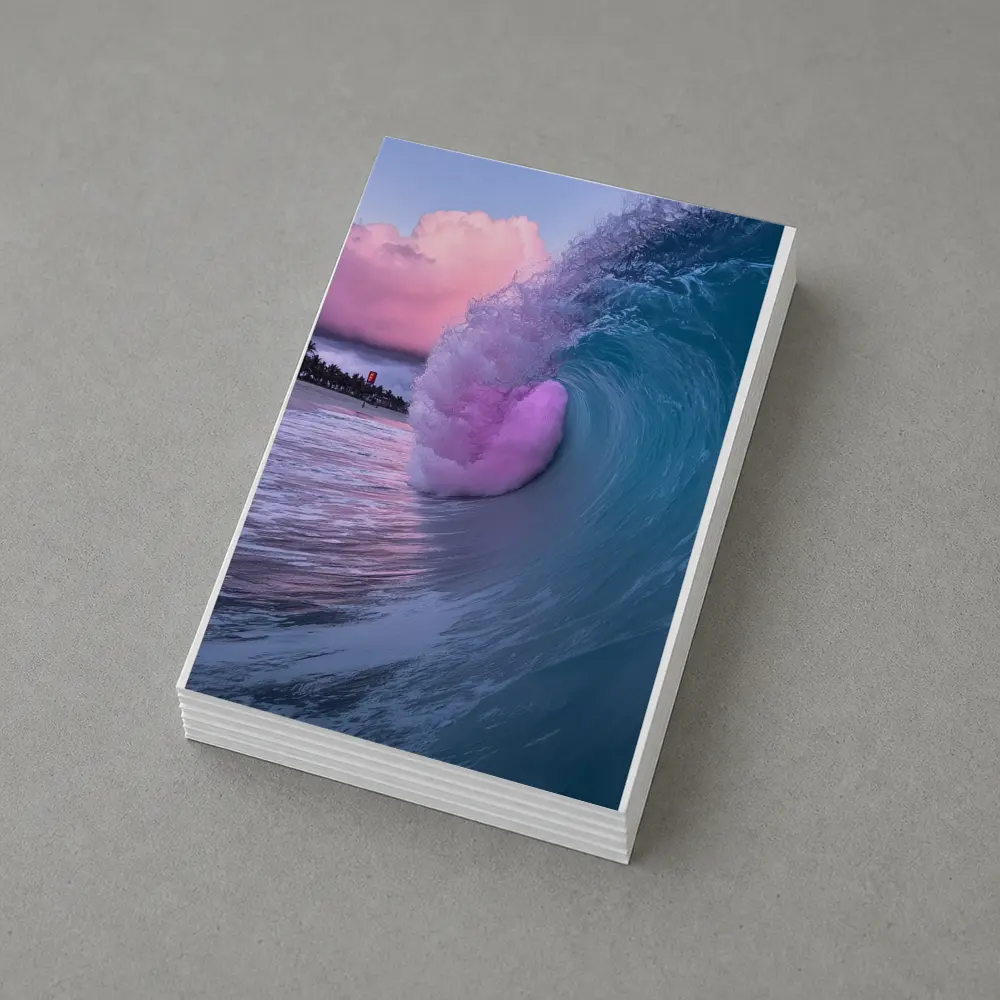 Teal Ocean Wave Pink Sunset Sky – Postcards