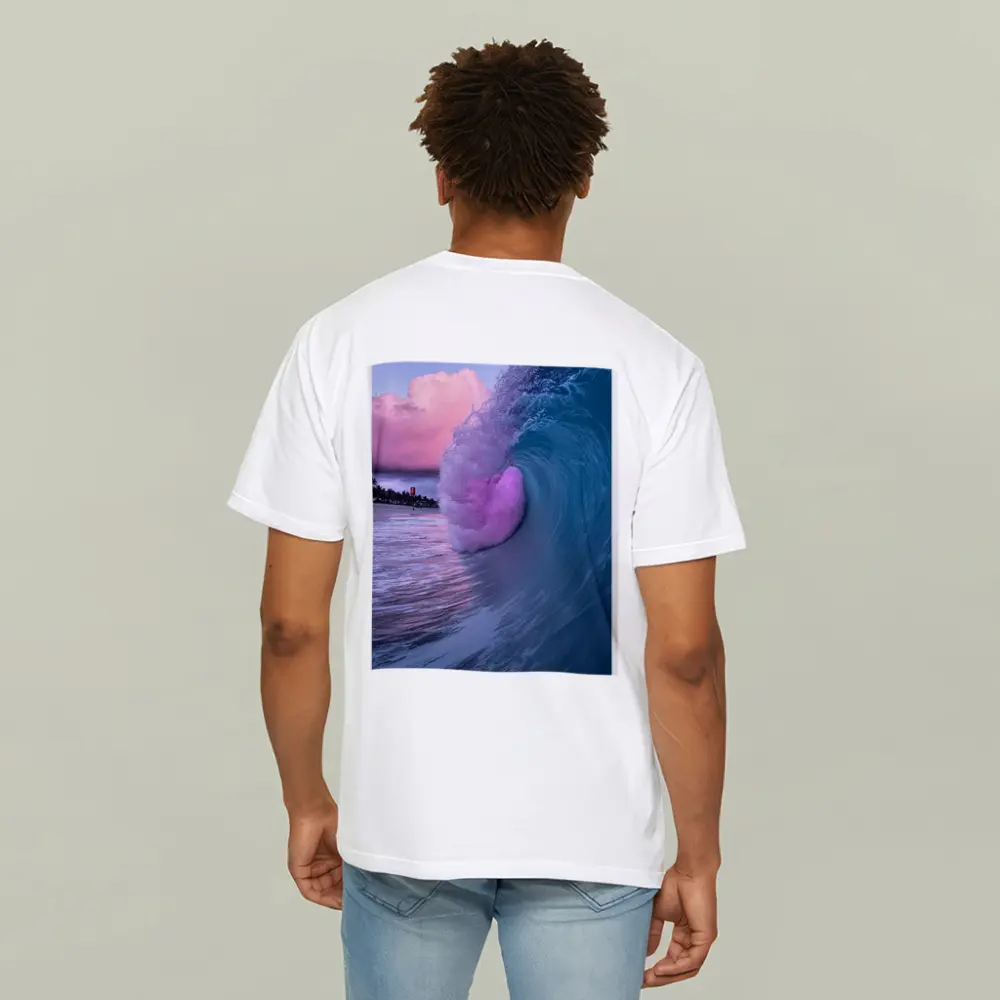 Teal Ocean Wave Pink Sunset Sky – T-Shirts