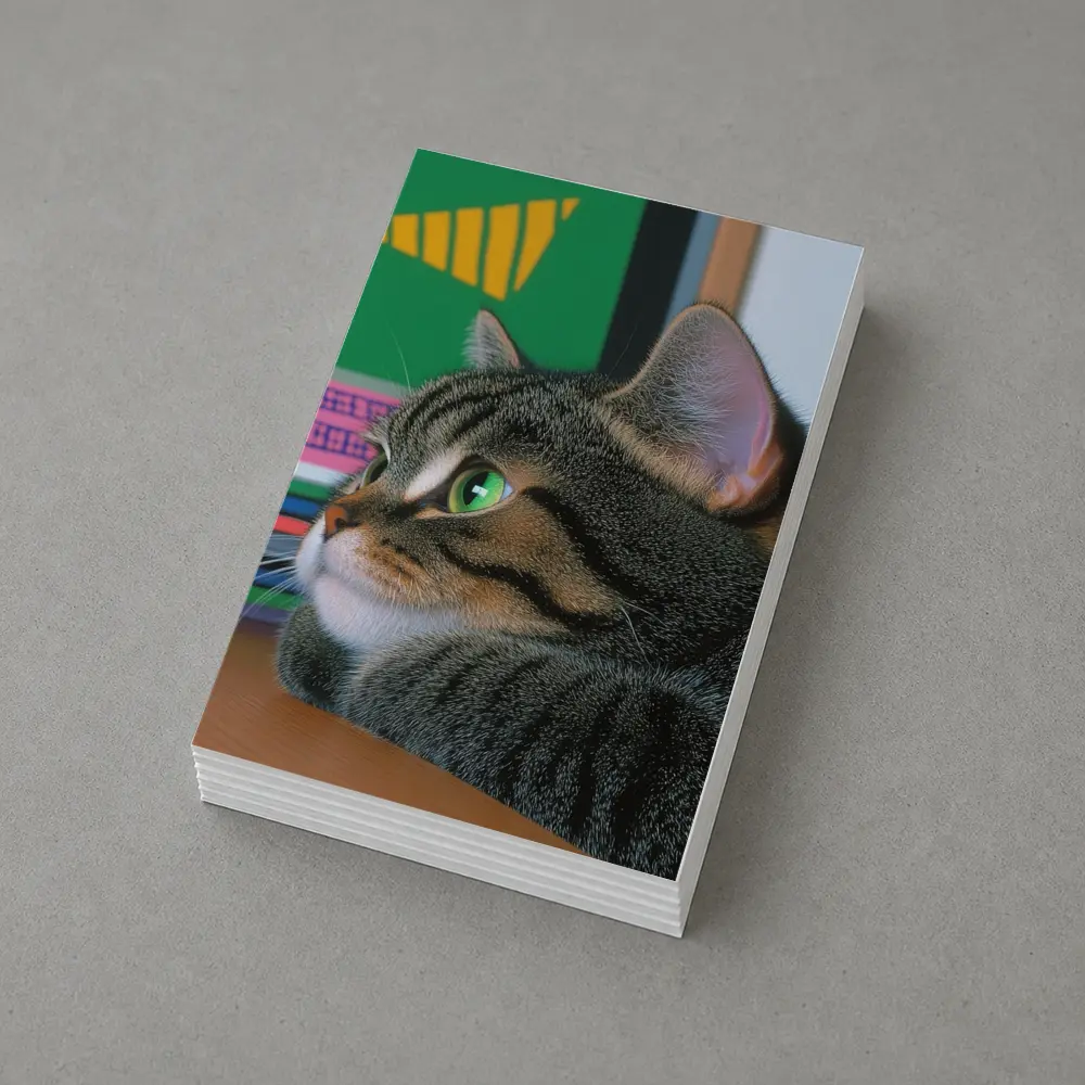 Tabby Cat Watching Colorful Television Screen – Postcards