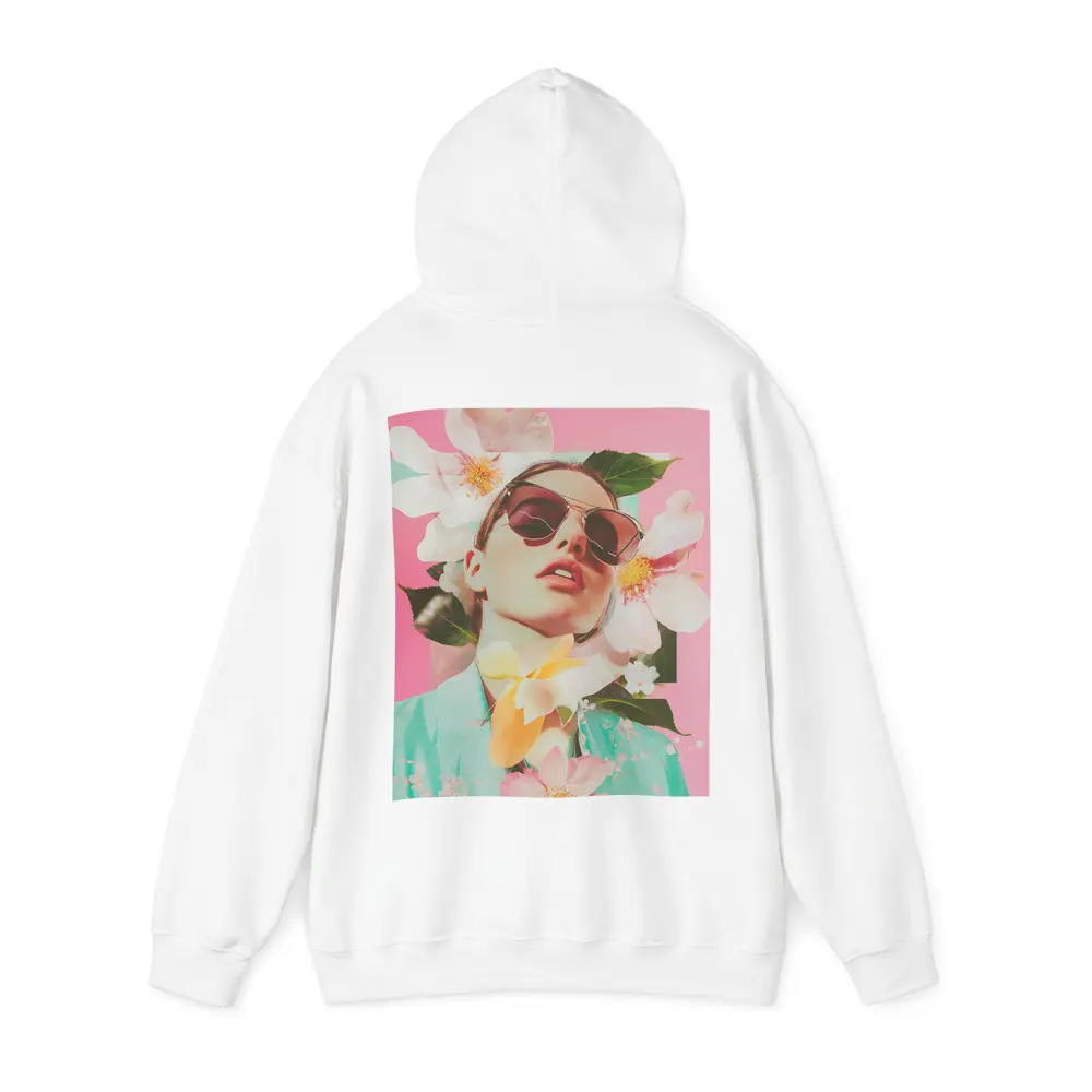Fashion Woman Sunglasses Floral Pink Collage Art – Hoodies