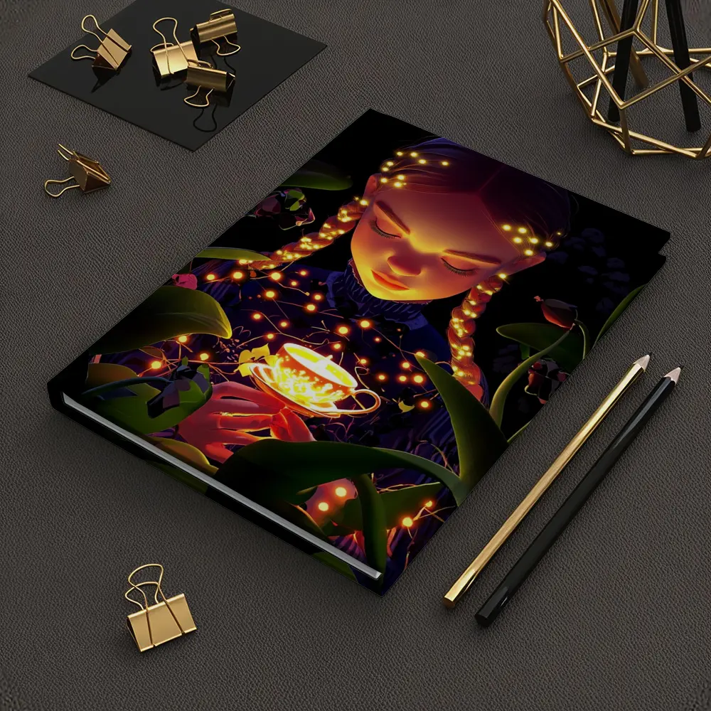 Girl With Glowing Tea Cup Dark Fantasy – Notebooks