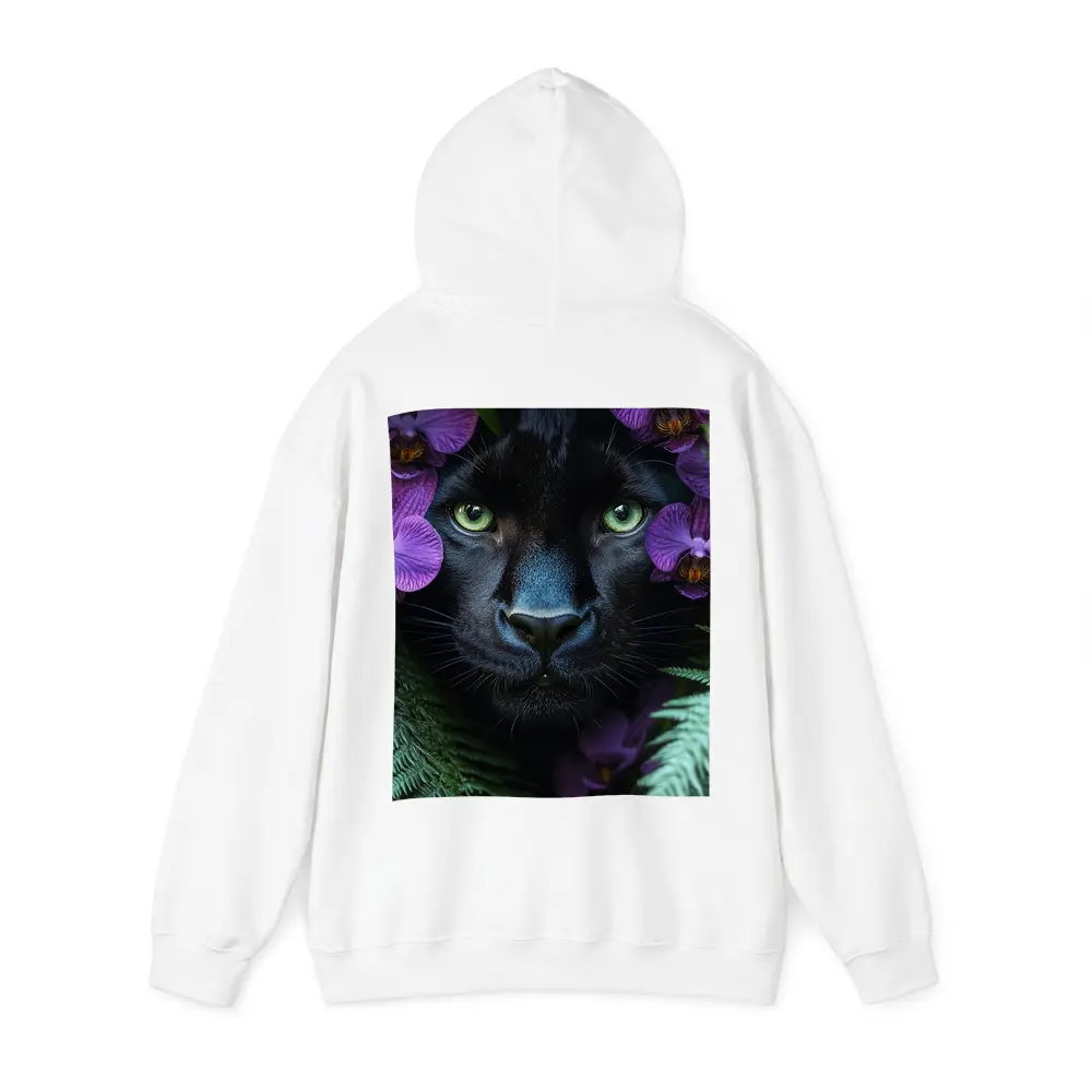 Black Panther With Purple Orchids Jungle – Hoodies