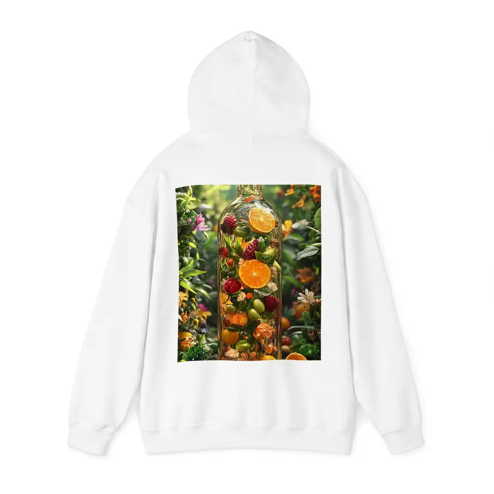 Glass Bottle Filled With Tropical Fruits Garden – Hoodies