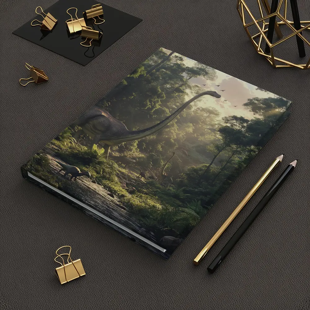 Brachiosaurus Dinosaur Walking Through Ancient Forest – Notebooks