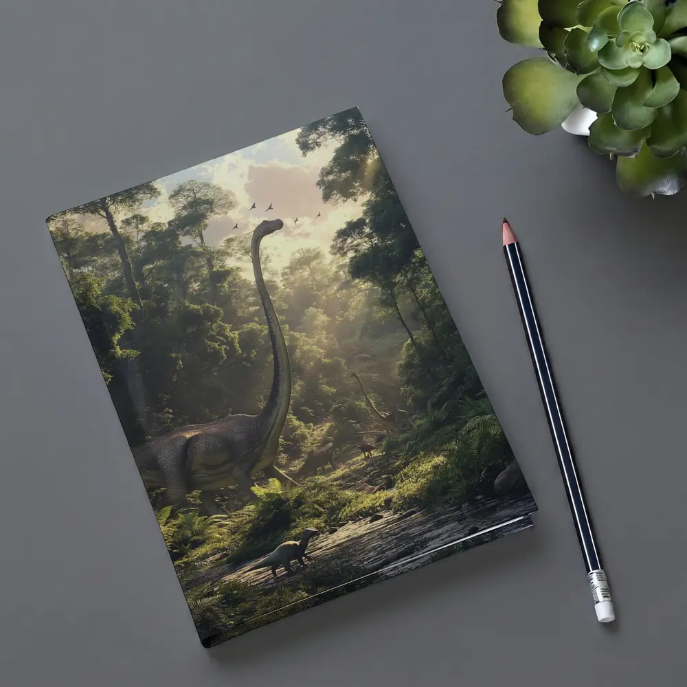 Brachiosaurus Dinosaur Walking Through Ancient Forest – Notebooks
