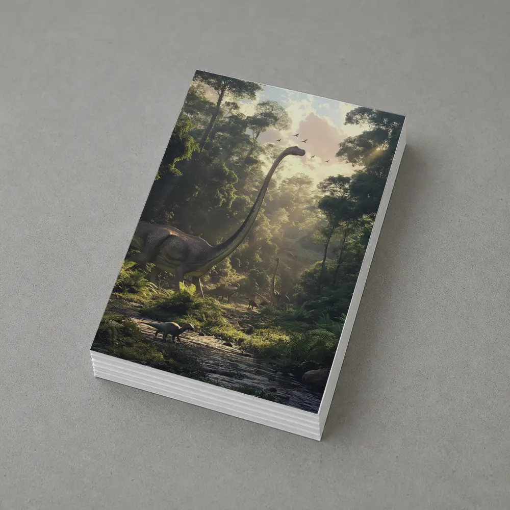Brachiosaurus Dinosaur Walking Through Ancient Forest – Postcards