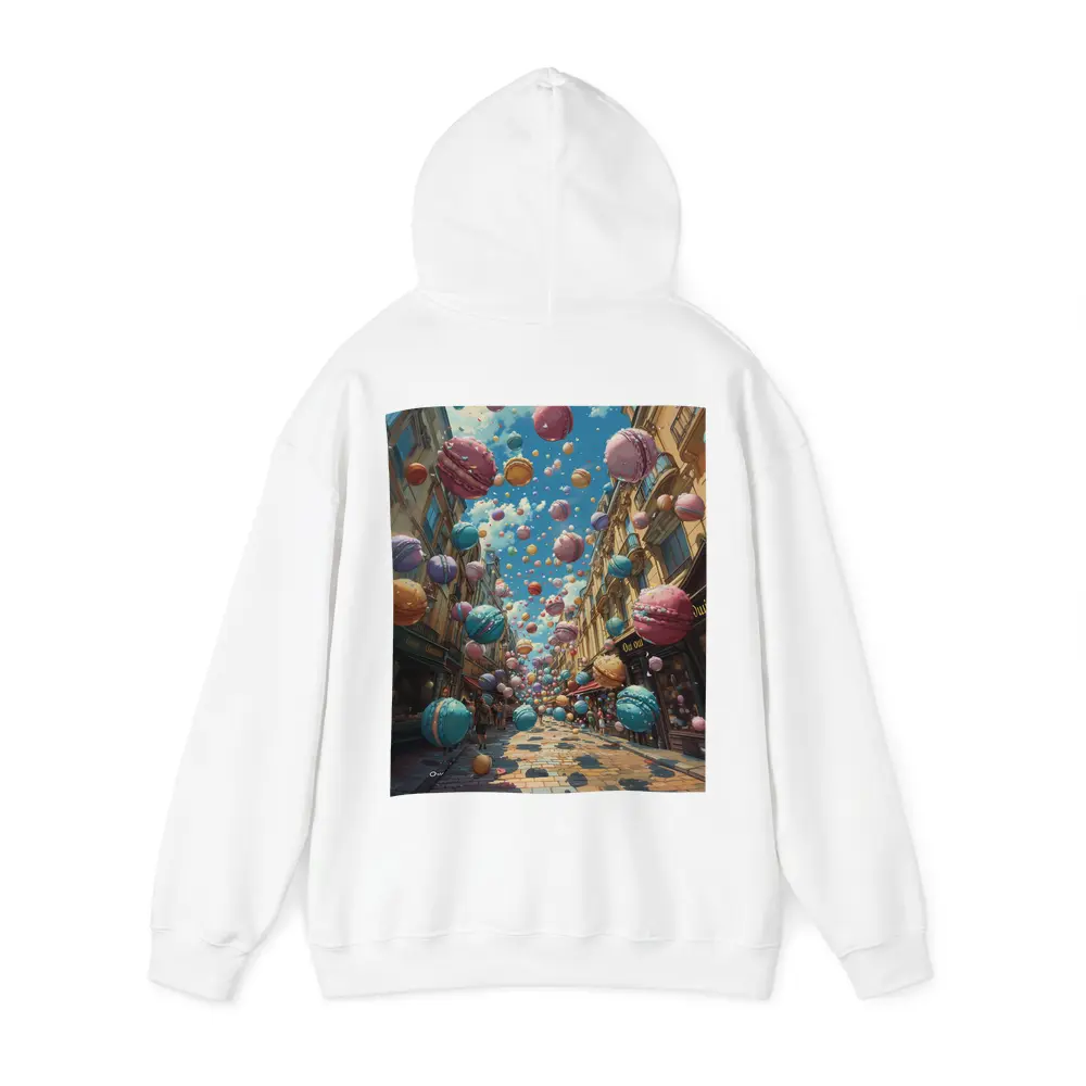 Macarons Floating Over Parisian Street Fantasy – Hoodies