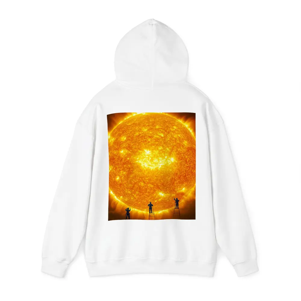Workers on Ladders Touching Giant Sun – Hoodies