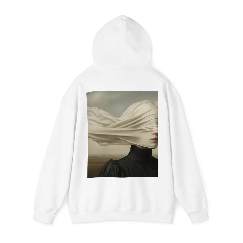 Surreal Woman White Veil Wind Field – Hoodies