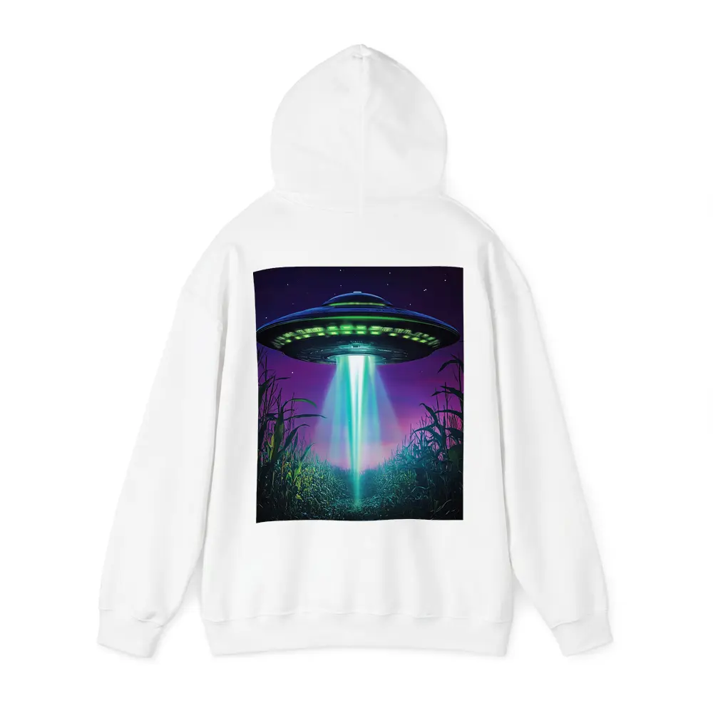 UFO Beam Over Night Cornfield Art – Hoodies