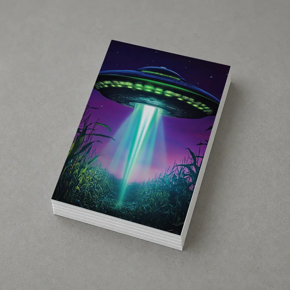 UFO Beam Over Night Cornfield Art – Postcards
