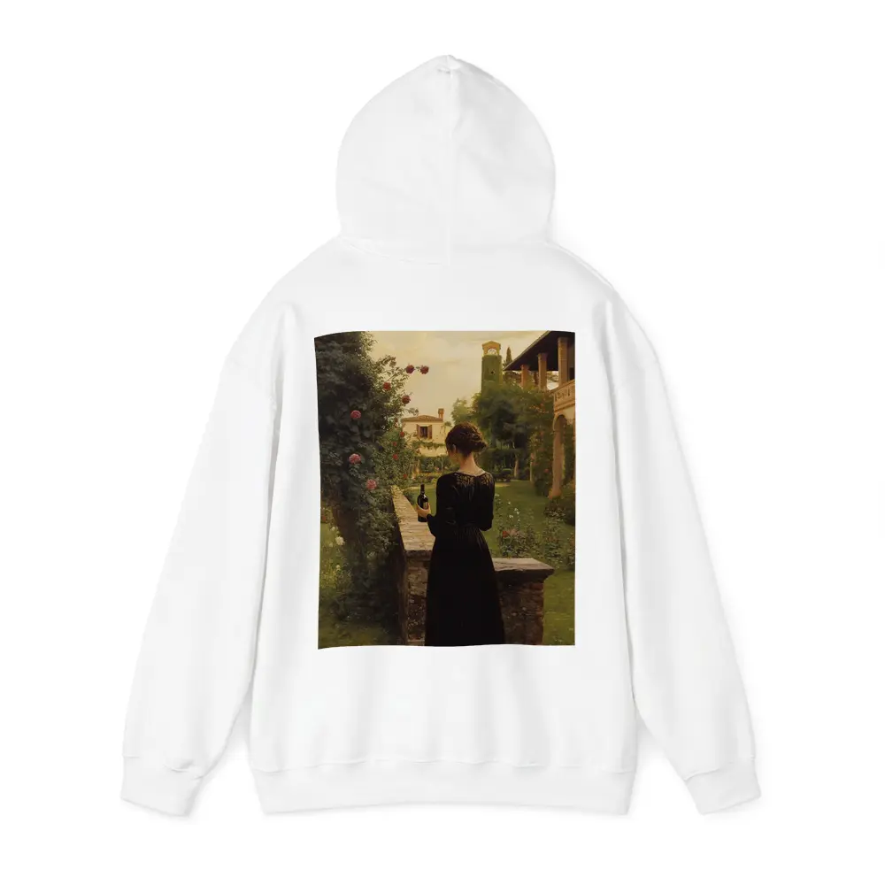 Woman in Black Dress Italian Villa Garden – Hoodies