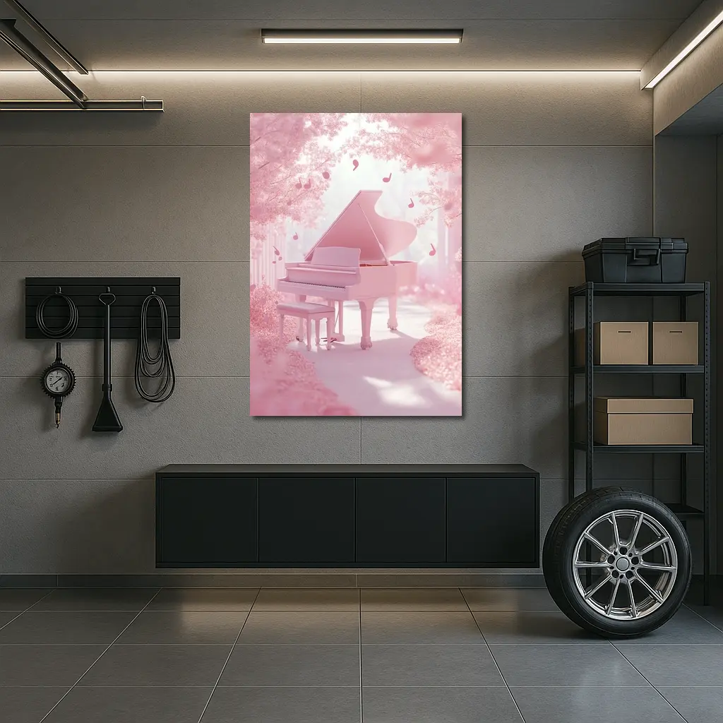 Pink Grand Piano Cherry Blossom Fantasy – Wall Art