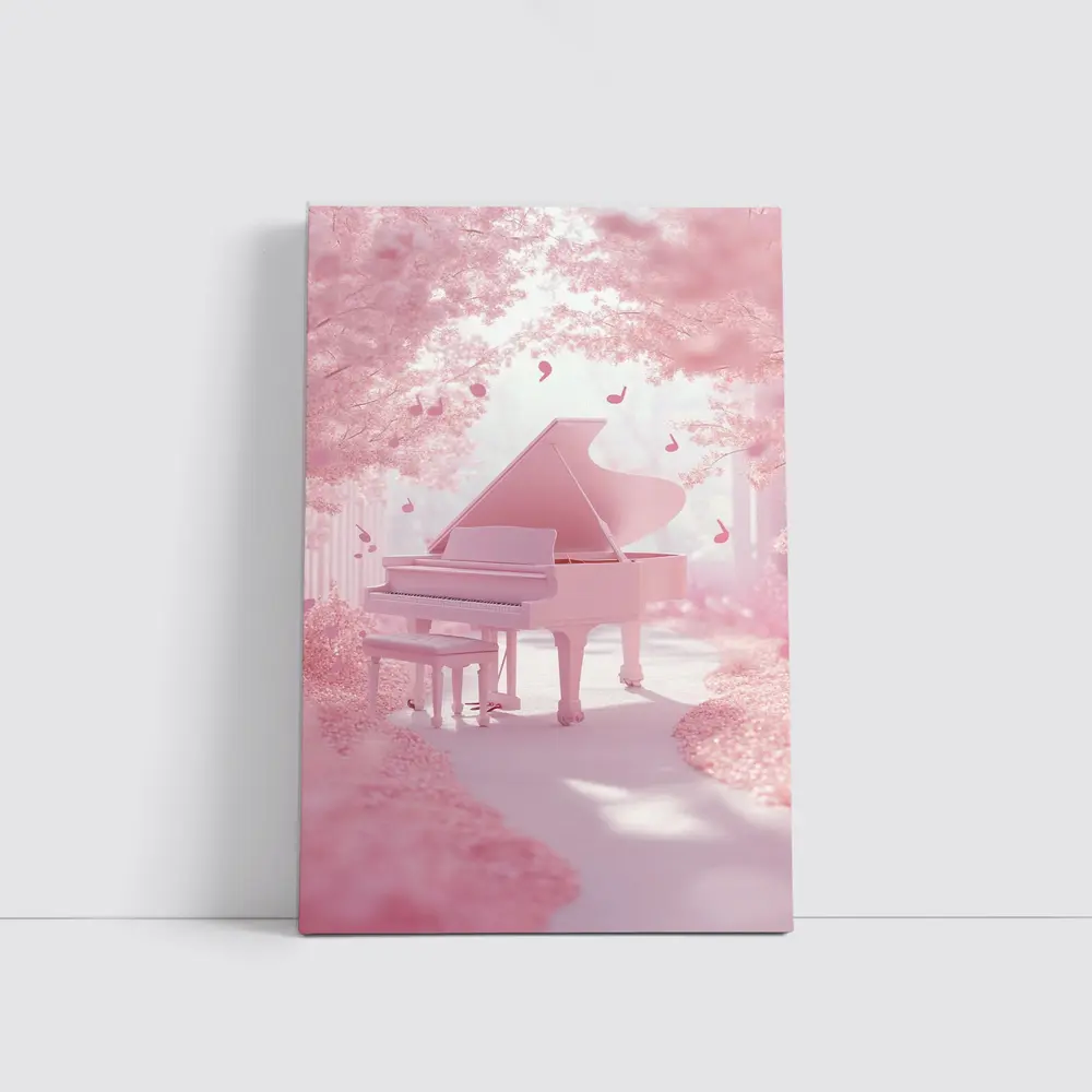 Pink Grand Piano Cherry Blossom Fantasy – Wall Art