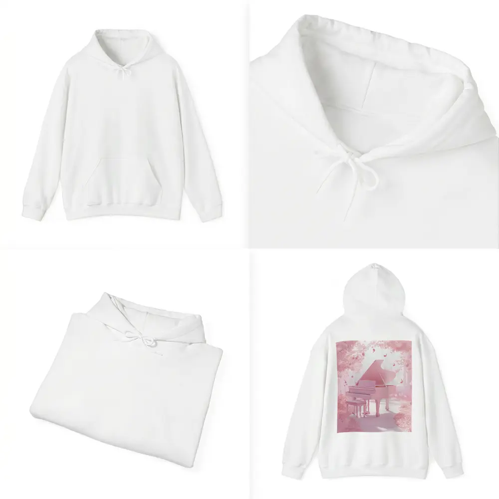 Pink Grand Piano Cherry Blossom Fantasy – Hoodies