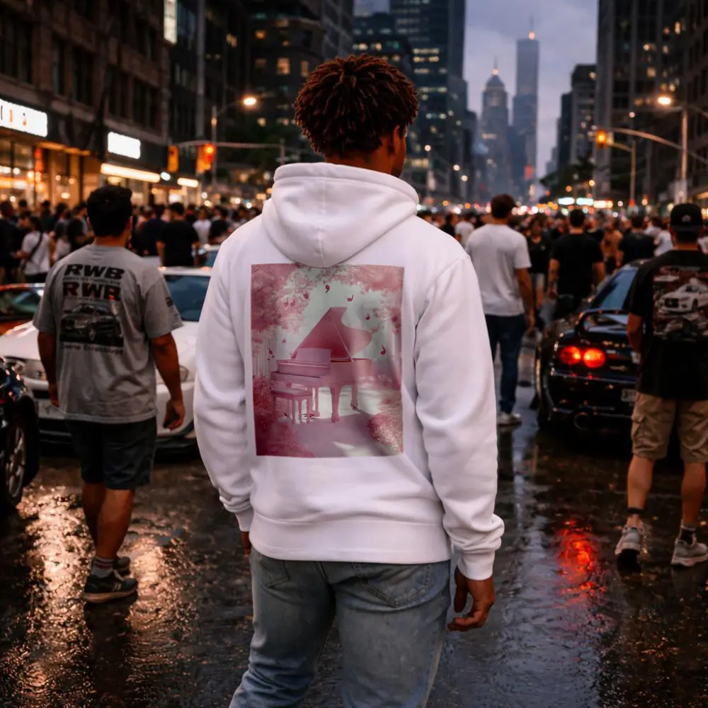 Pink Grand Piano Cherry Blossom Fantasy – Hoodies