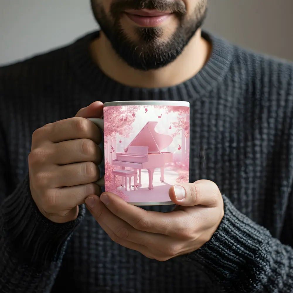 Pink Grand Piano Cherry Blossom Fantasy – Mugs
