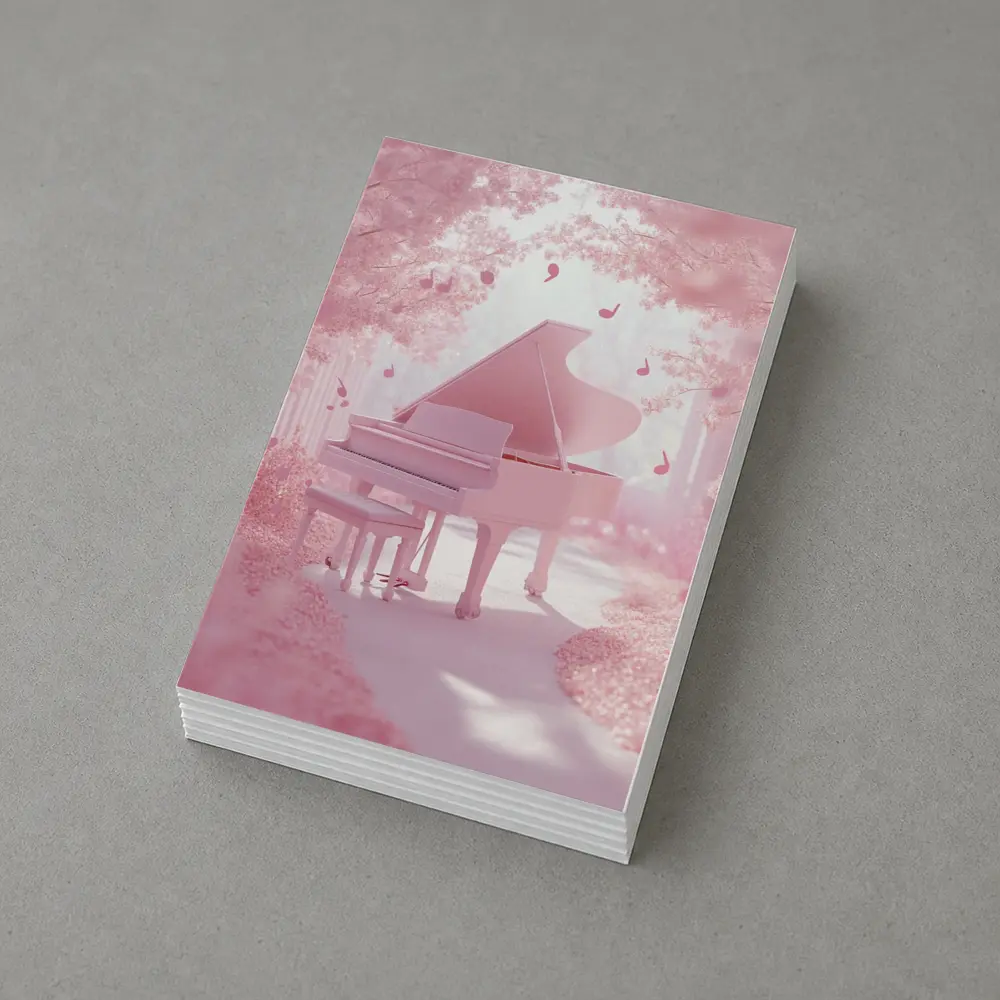 Pink Grand Piano Cherry Blossom Fantasy – Postcards