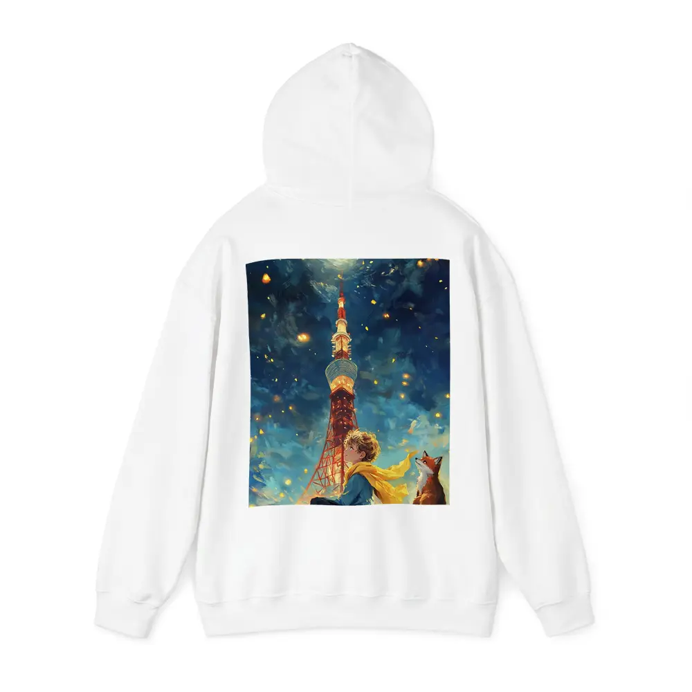 Boy and Fox Under Tokyo Tower Night – Hoodies