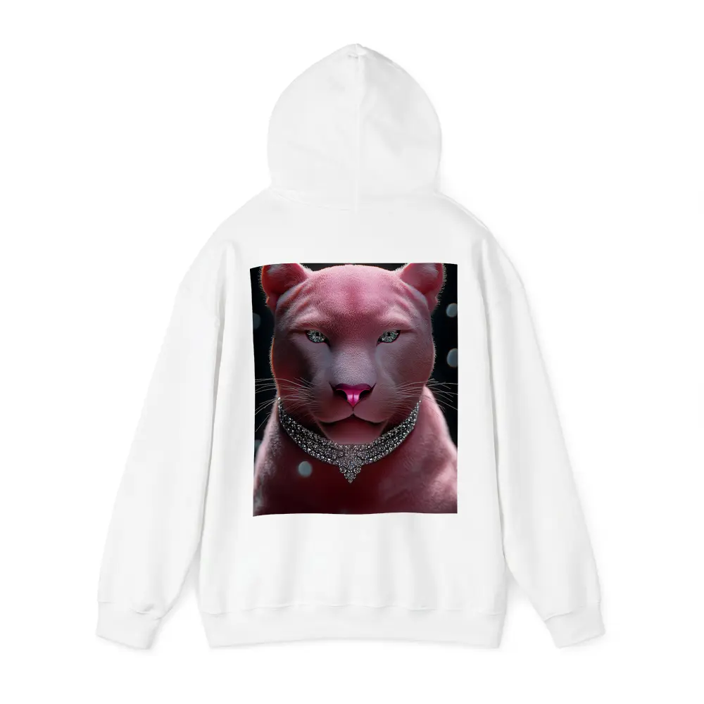 Pink Panther Portrait Diamond Necklace Dark Background – Hoodies