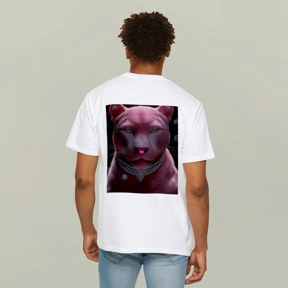 Pink Panther Portrait Diamond Necklace Dark Background – T-Shirts