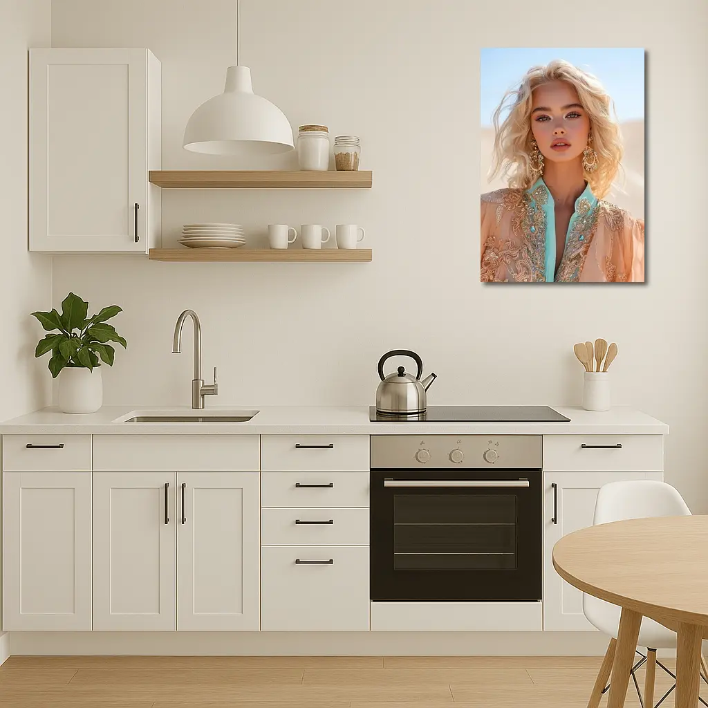 Blonde Woman Desert Boho Fashion Portrait – Wall Art