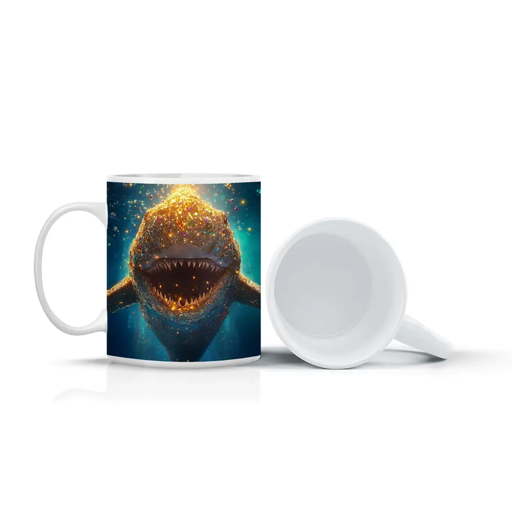 Glittering Shark With Gems Underwater Fantasy – Mugs