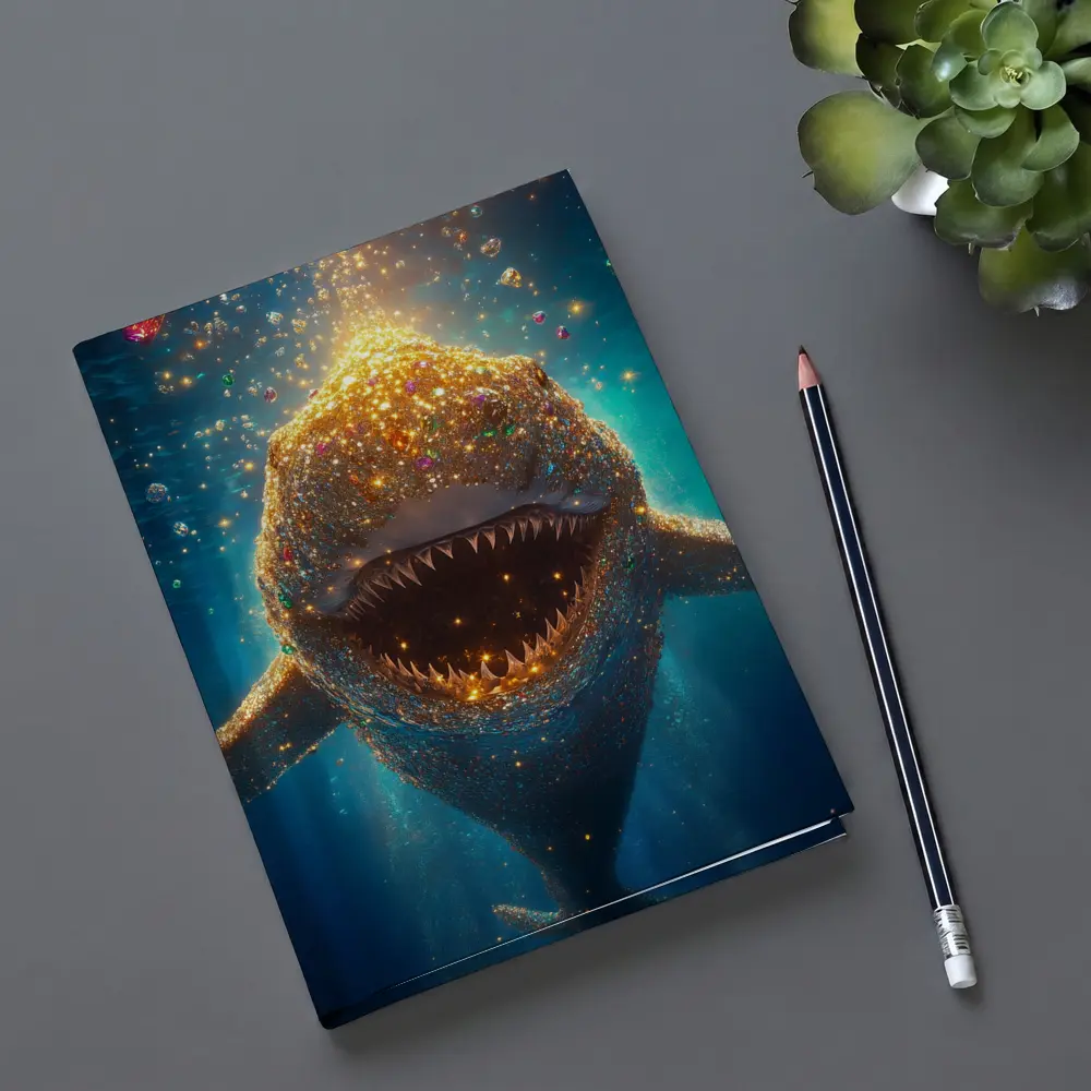 Glittering Shark With Gems Underwater Fantasy – Notebooks