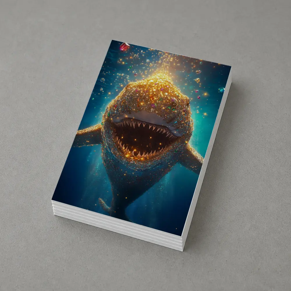 Glittering Shark With Gems Underwater Fantasy – Postcards