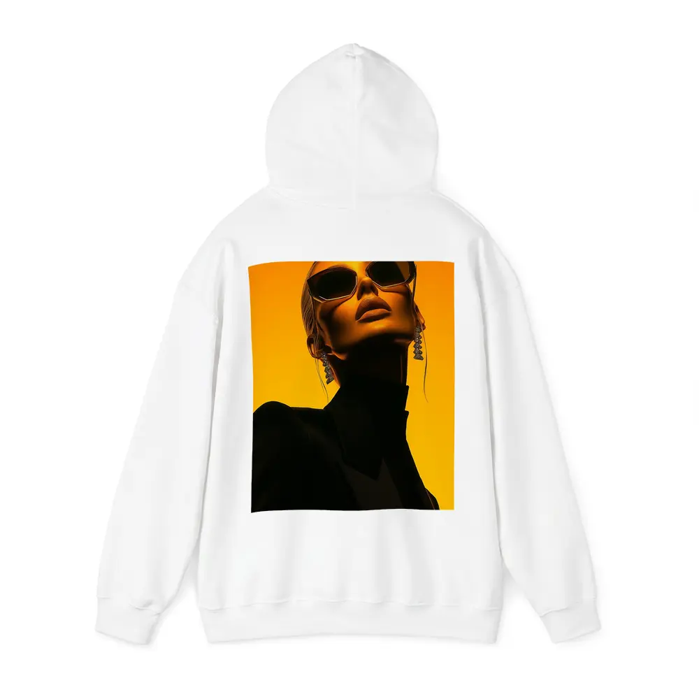 Fashion Woman Sunglasses Orange Gradient Background – Hoodies