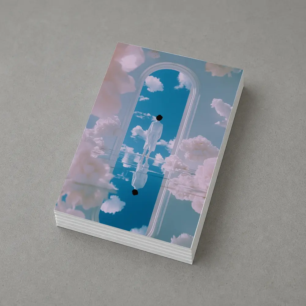 Figure Standing in Arch Surreal Sky – Postcards