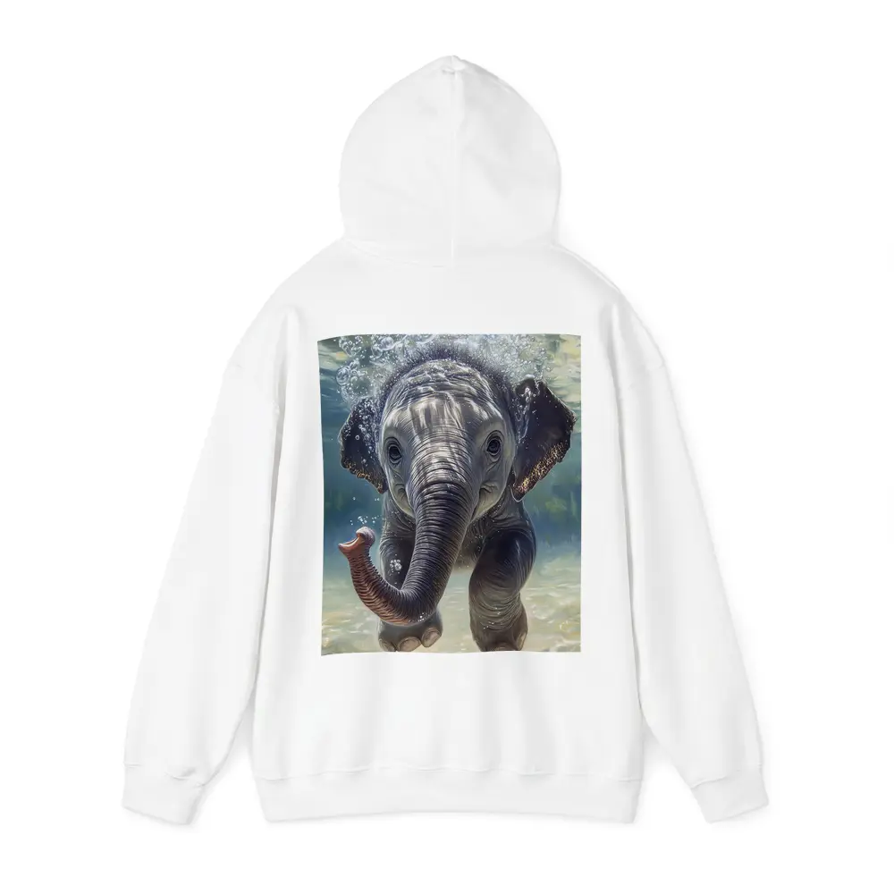 Baby Elephant Swimming Underwater Blue Green – Hoodies