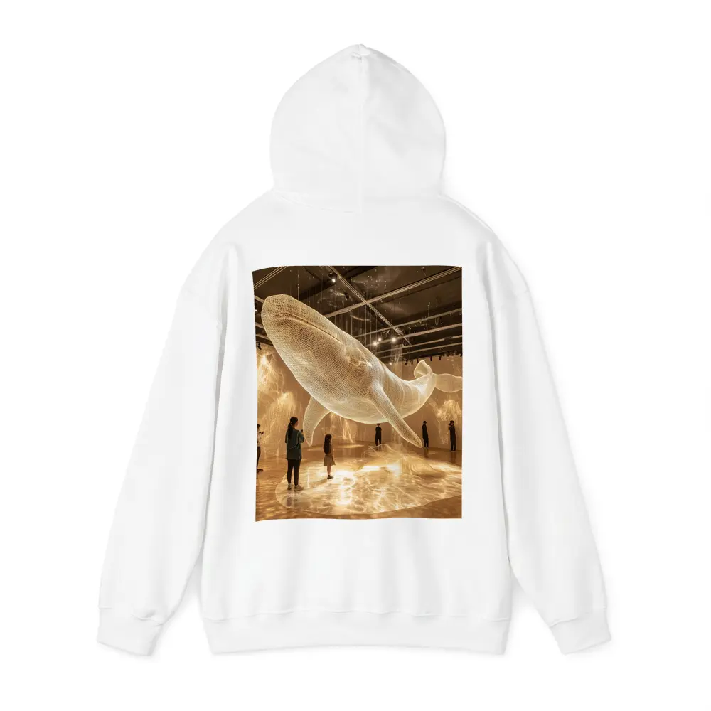 Glowing Wire Mesh Whale Art Installation Gallery – Hoodies