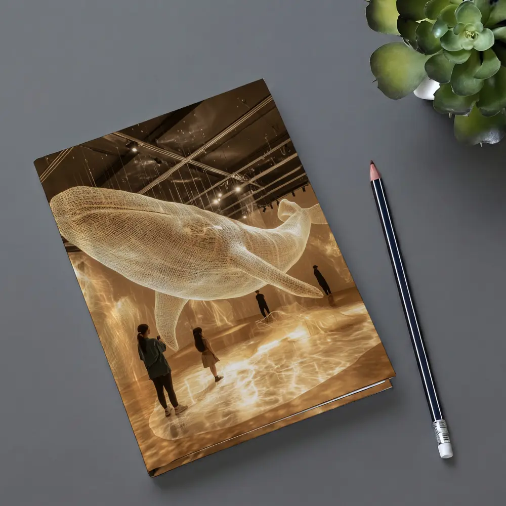Glowing Wire Mesh Whale Art Installation Gallery – Notebooks