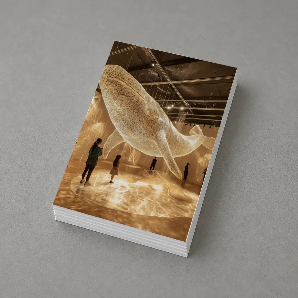 Glowing Wire Mesh Whale Art Installation Gallery – Postcards