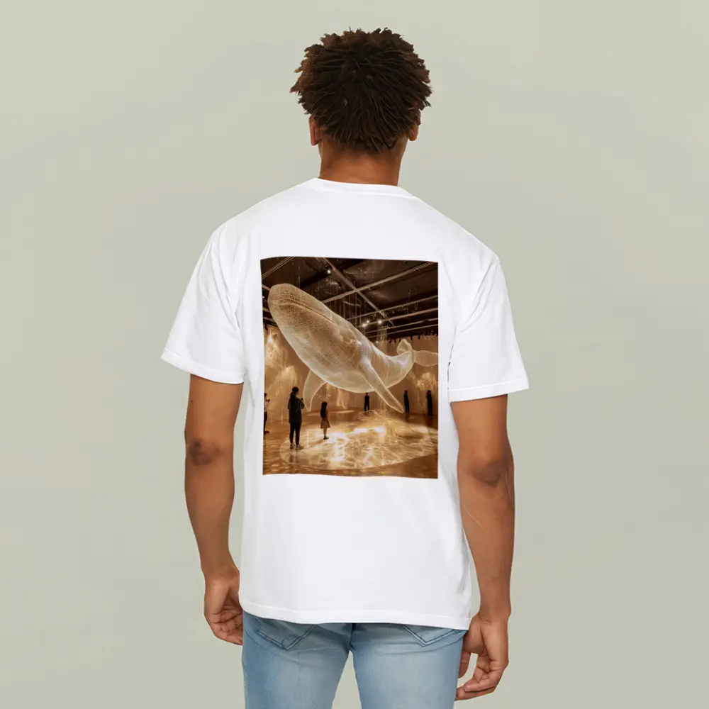 Glowing Wire Mesh Whale Art Installation Gallery – T-Shirts