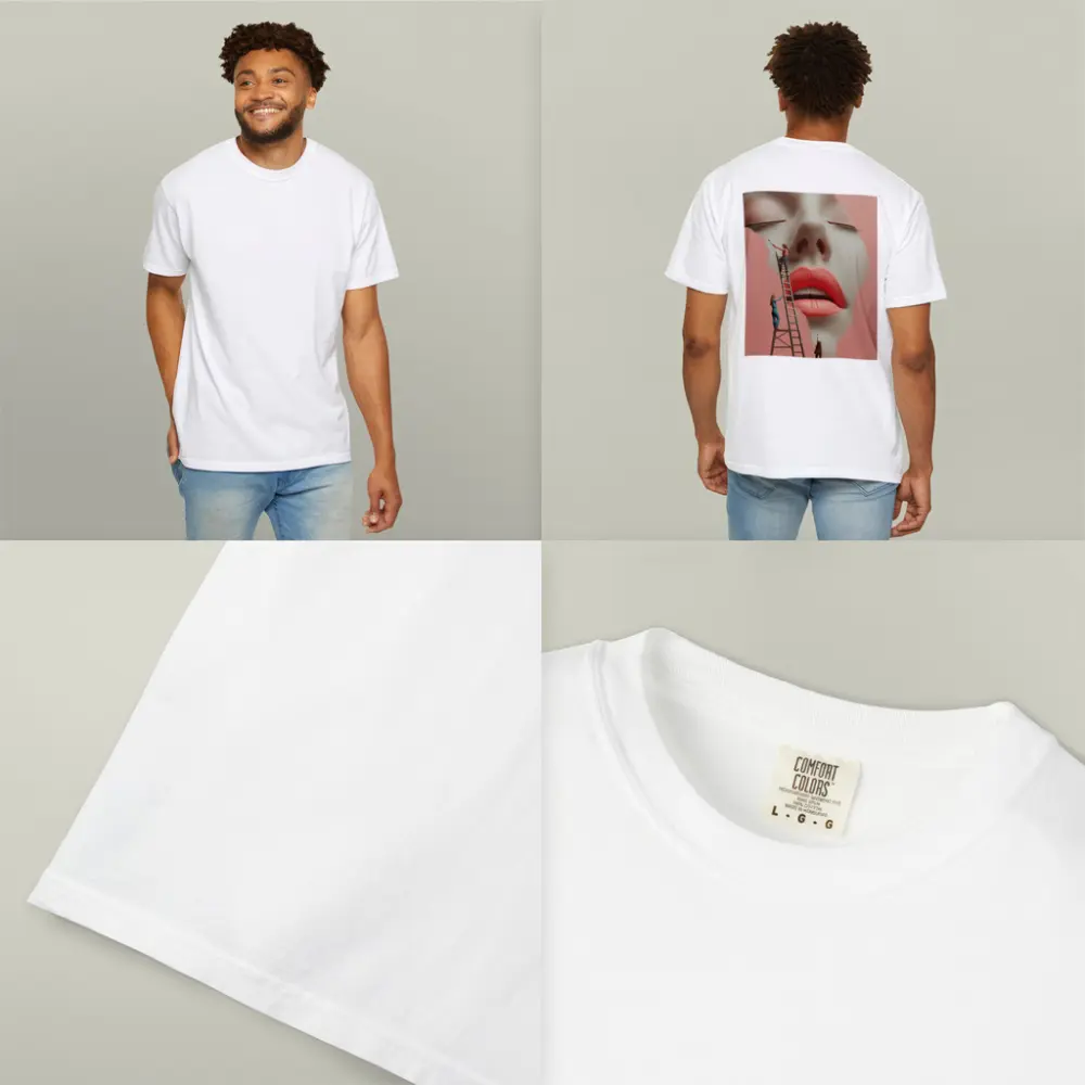 Tiny Women Painting Giant Face Pink – T-Shirts