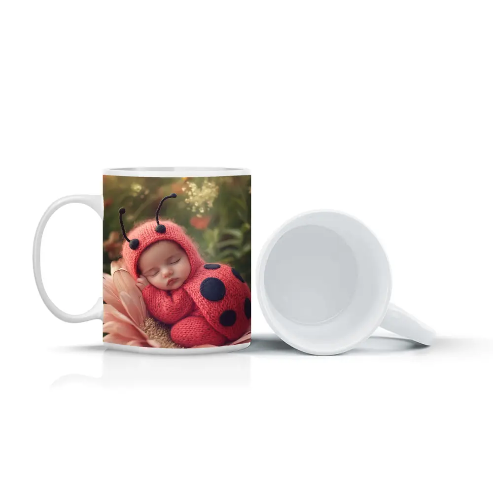 Sleeping Baby Ladybug Costume Flower Garden – Mugs