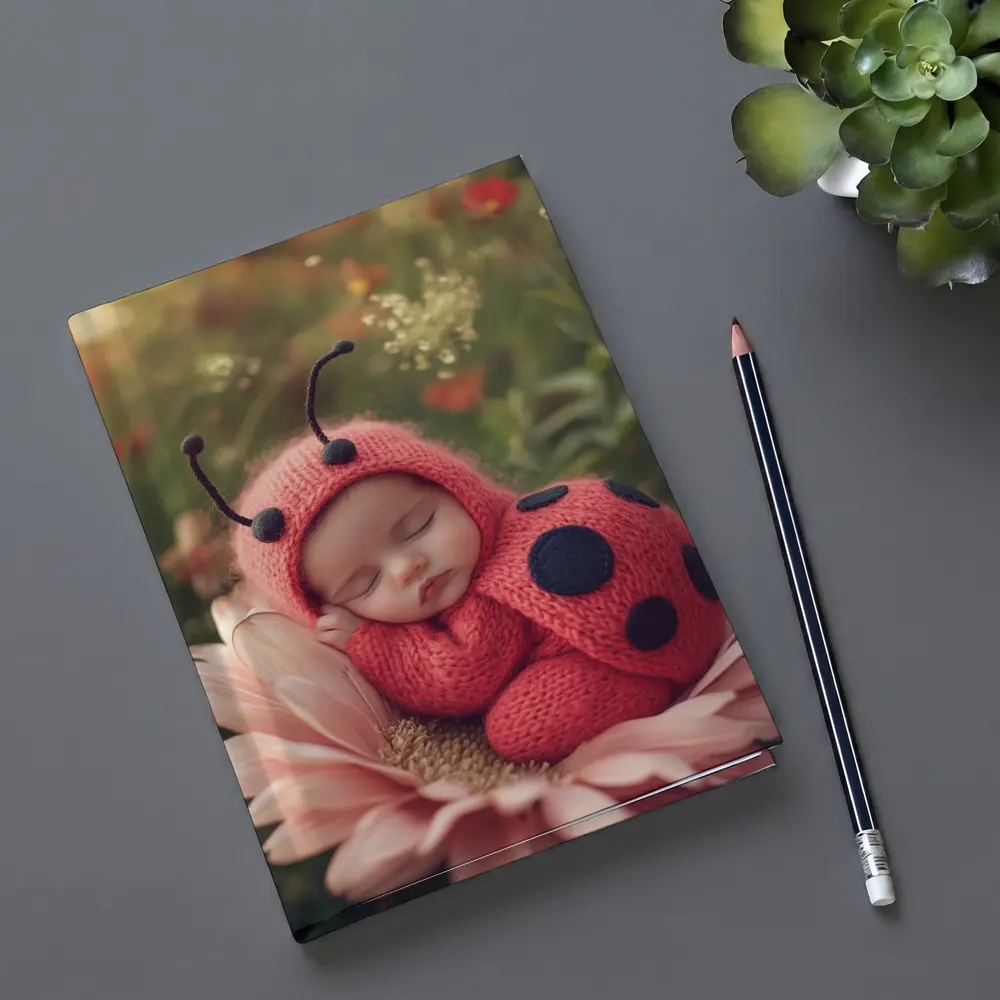 Sleeping Baby Ladybug Costume Flower Garden – Notebooks