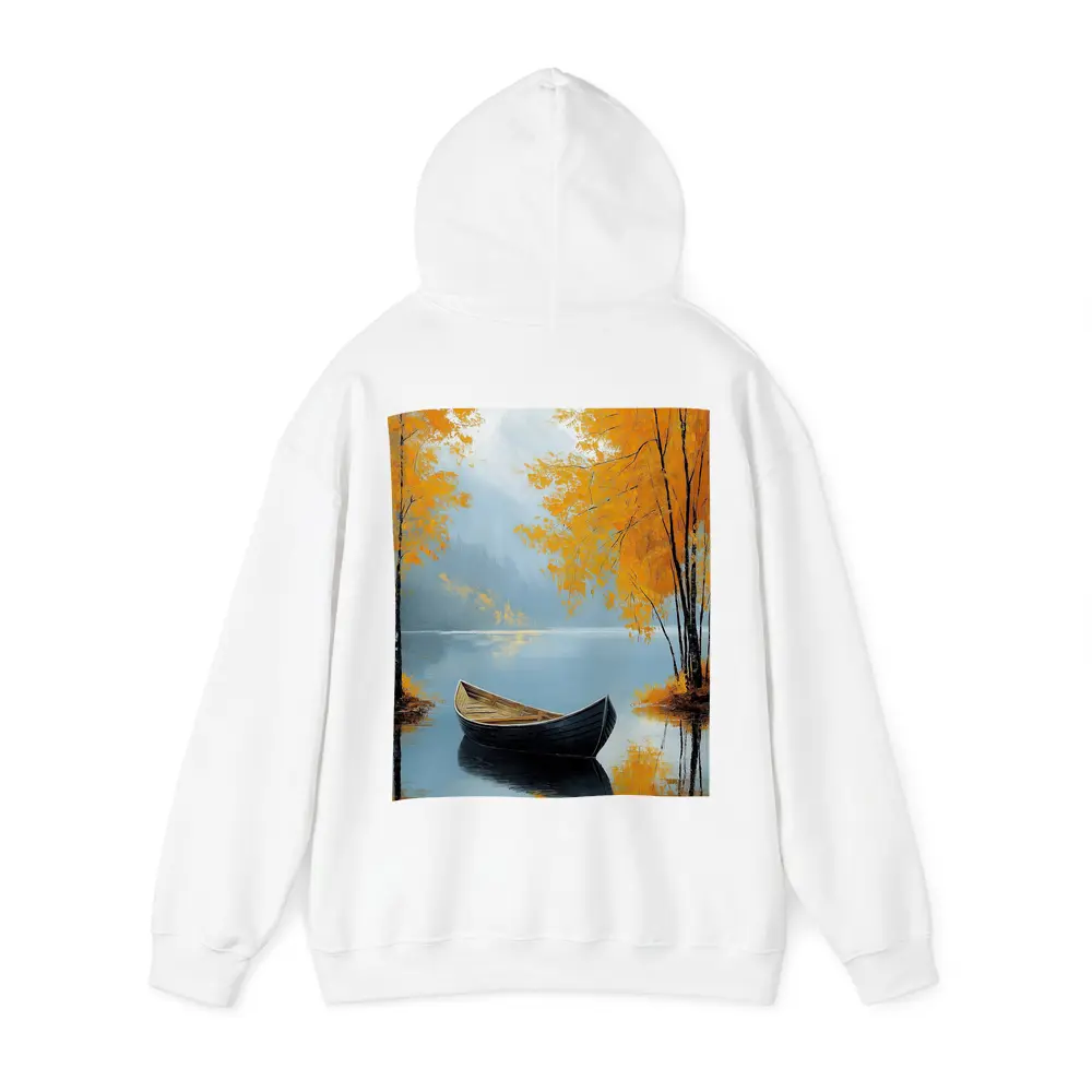 Autumn Lake Rowboat Oil Painting Art – Hoodies