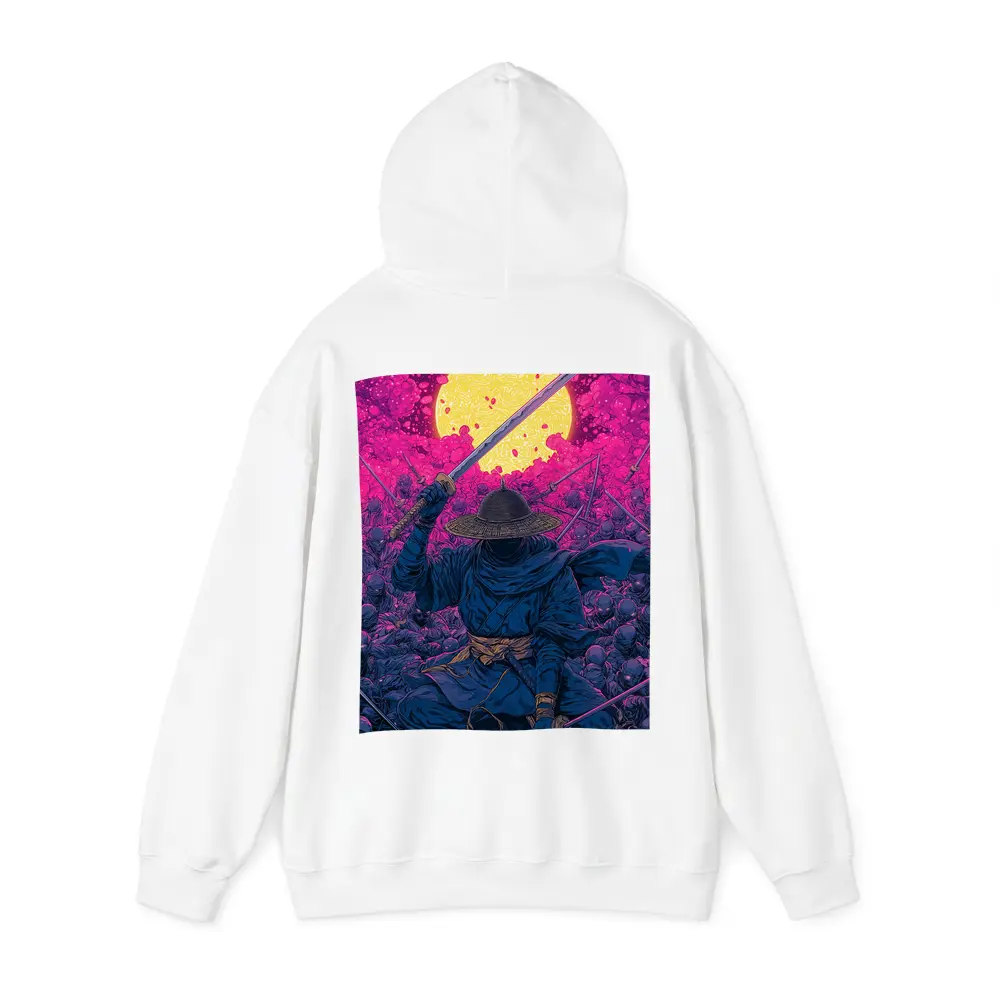 Samurai Warrior Rising Against Pink Moon – Hoodies